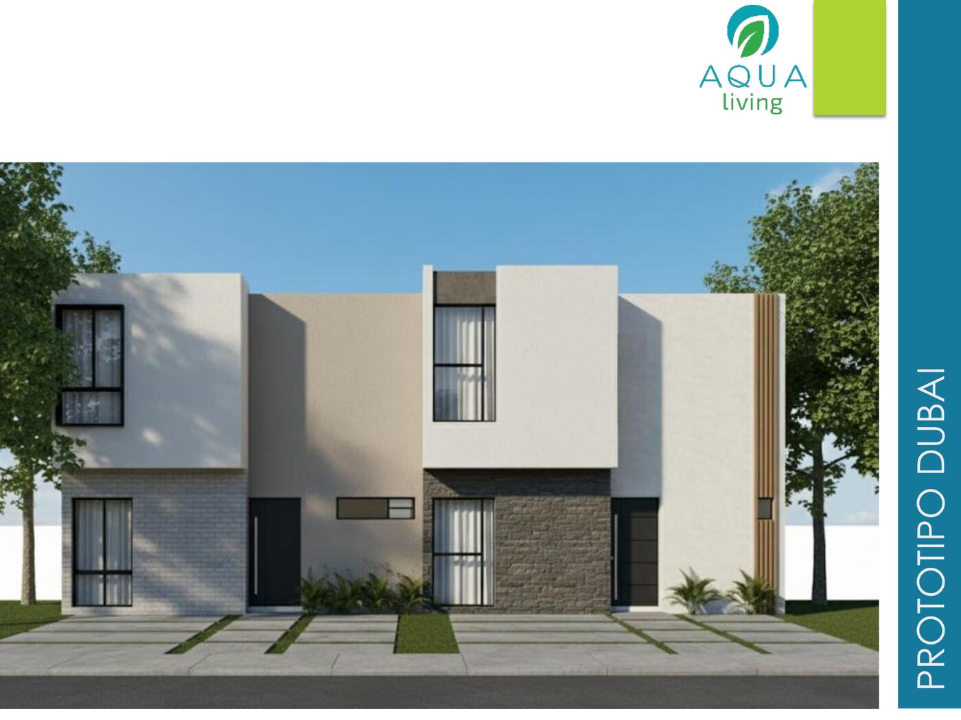 Render oficial del modelo Dubai en Aqua Living
