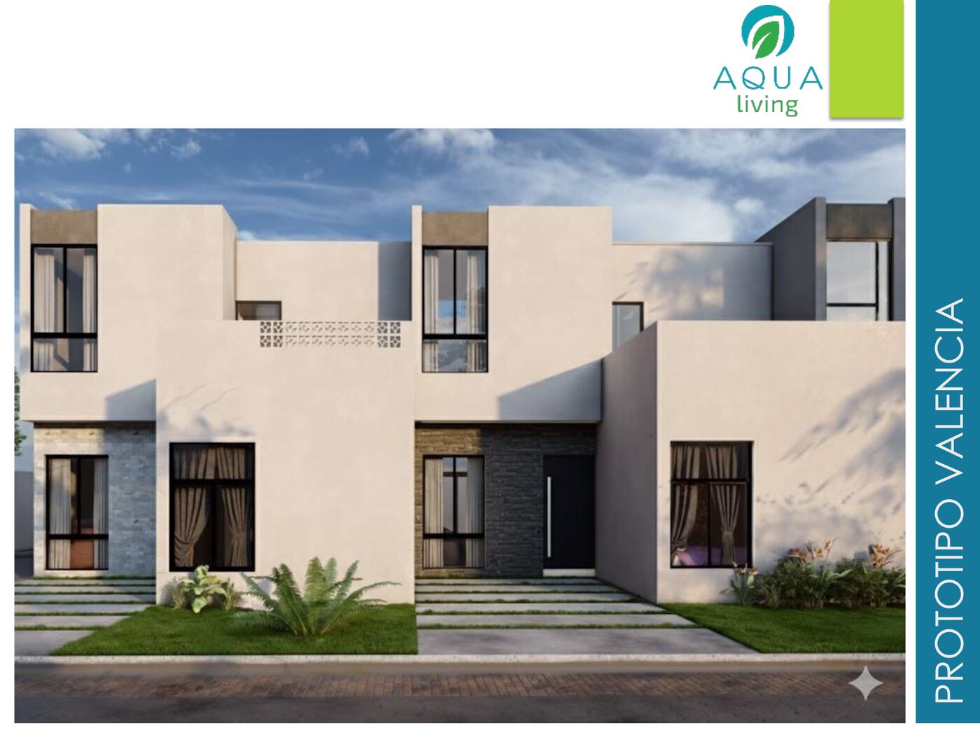 Render oficial del modelo Valencia en Aqua Living